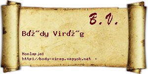 Bódy Virág névjegykártya